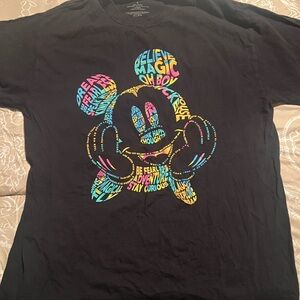 Black Disney Mickey Mouse  T-Shirt with Colorful Graphic